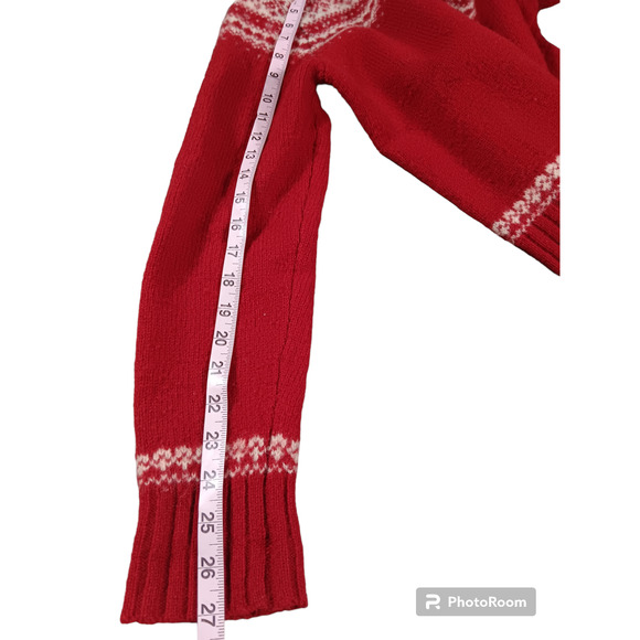 Abercrombie & Fitch Retro Women's Sweater Nordic Fair Isle 100% Wool Shetland M - Picture 4 of 6